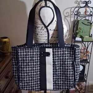 Kate Spade Black and White Patterned Tote/ Diaper Bag